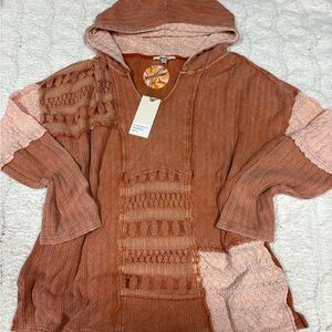 Boho Knit Top in Warm Peach